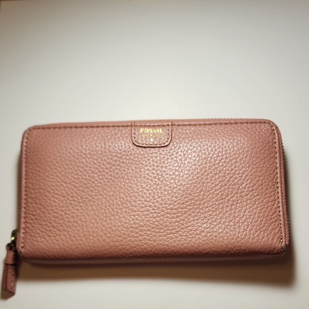 Fossil Dusty Mauve Leather Multi-Pocket Women's Wallet